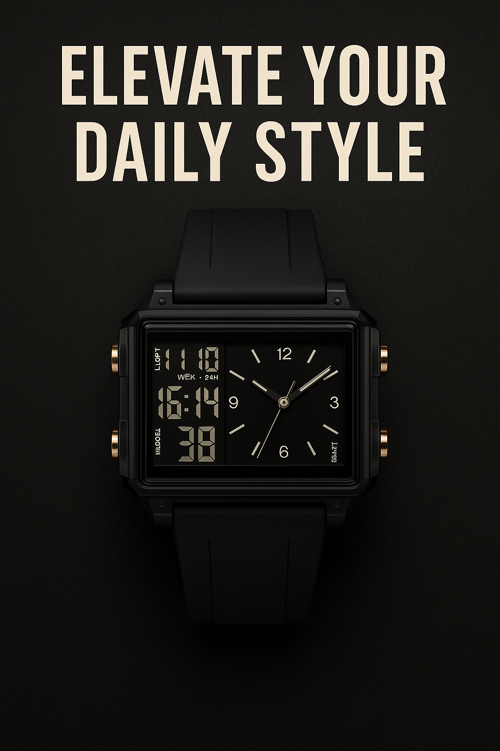 Dual-Display Timepiece- Black